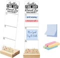 Sticky Note Holder, Monitor Memo Board, Acrylic Post It Note Holder with Wooden Base, Includes 200 Notes, Desk Organizer Funny Adult Quote