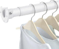 3 Pack Closet Rods for Hanging Clothes, 17 to 28 Inch Heavy Duty Stepless Adjustable Closet Hanging Rod, 1.3 Inch Diameter Metal Closet Rod for Wardrobes Laundry Bedroom RV, White