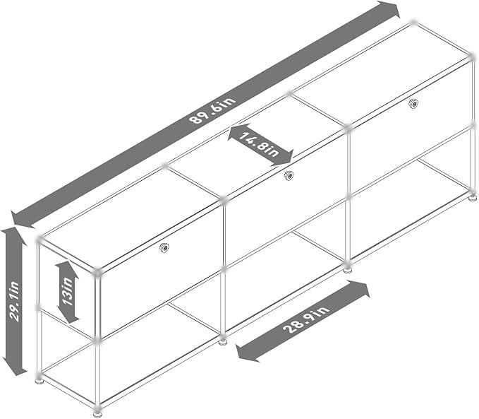 Modern Storage Cabinet Sideboard Versatile Free-Standing Organizer Cabinets for Home Office, Living Room, Bedroom, Kitchen, Garage