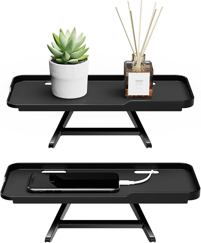 CABTE Adjustable Steel TV Top Shelf, Floating TV Stand, Universal Monitor Shelf for Soundbar, Game Console, Cable Box, Router Shelves (11.8 x 4.9 inch)