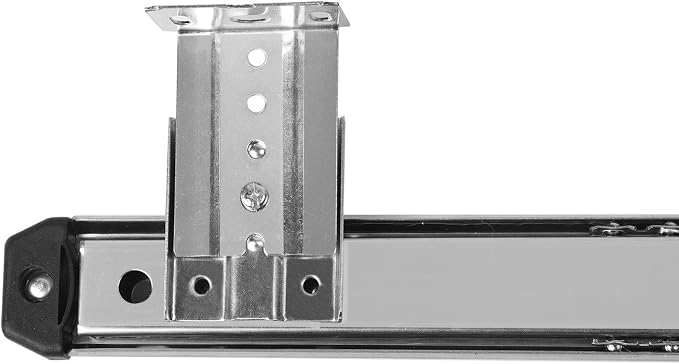 KINJOEK 2 PCS 14 Inch Under Desk Keyboard Tray Rails Slides, Adjustable Height Heavy Duty Ball Bearing Keyboard Mount Track, Silver