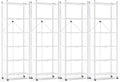ALANNG 73.6 Inch Folding Bookshelf, 6 Tier Metal Bookcase and Bookshelves | Tall Shelves for Living Room Office Bedroom, Heavy Duty Book Shelve Free Standing Open (White, 4PACK)