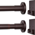 CorkLatta Matte Bronze Shower Curtain Rod,1 Inch Diameter Stainless Steel Adjustable Spring Tension Rods 32 to 80",with Holders,Anti-Slip,Curtain Rods No Drilling(1 Pack)