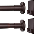 CorkLatta Matte Bronze Shower Curtain Rod,1 Inch Diameter Stainless Steel Adjustable Spring Tension Rods 32 to 68",with Holders,Anti-Slip,Curtain Rods No Drilling(1 Pack)