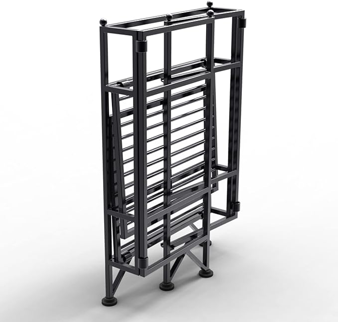 Convenience Concepts Xtra Storage Shelves - 2-Tier Folding Metal Storage Shelves, Closet Organizer for Office, Laundry Room, Bedroom, Garage, Kitchen, Bathroom, Black