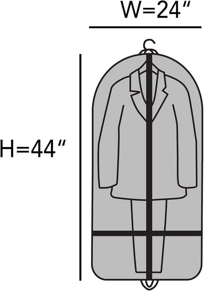 Covermates Keepsakes Garment Bag Set for Closet Storage and Travel – Breathable Suit and Dress Bags with ID Window and Carrying Handles – Heavy-Duty Hanging Wardrobe Protection Set, Grey