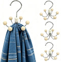 360° Swivel Hoodie Hangers with 6 Cedar Balls, Closet Organiser for Bras, Scarves, Belts, Purses & Accessories Storage-Apricot (4 Pack)
