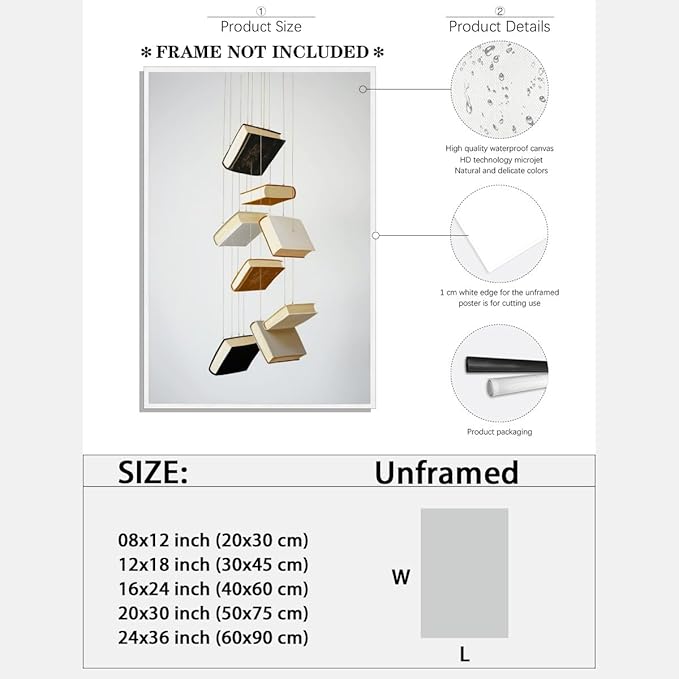 Minimalist Book Art Aesthetic Poster Canvas Wall Art Decoration Living Room Home Decor Bedroom Decoration Poster Unframed20x30inch
