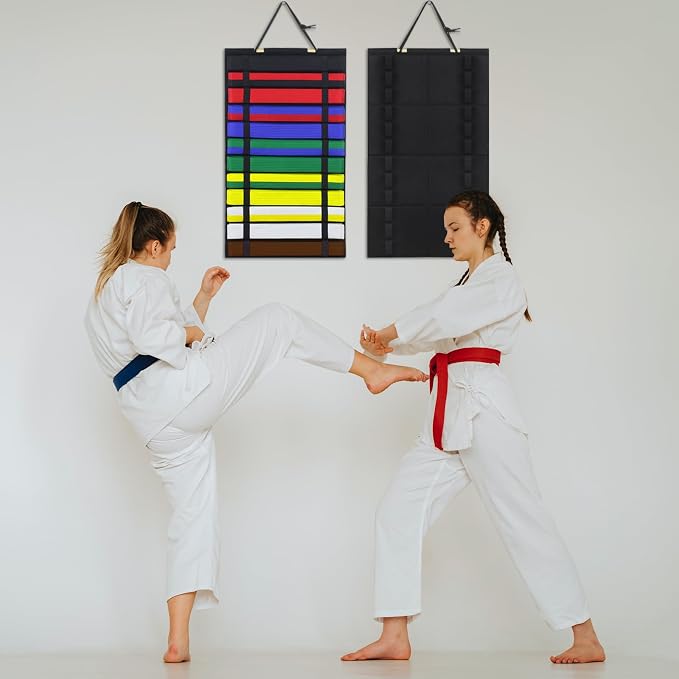 Karate Belt Display Rack, Martial Arts Belt Display Holds 12 Belts, Taekwondo Belt Display Rack, Karate Belt Holder. (Belt Not Included)