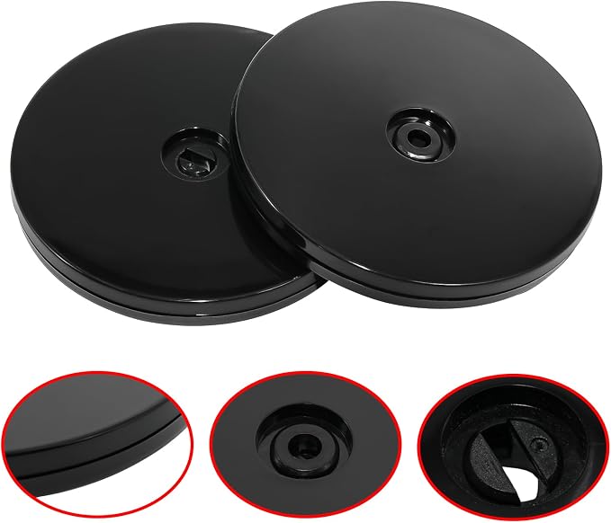 4 Pcs Black 5 inch Acrylic Lazy Susan Rotating Turntable Organizer Bearings - Round Swivel Plate for Spice Rack, Table, Cake, Kitchen Pantry