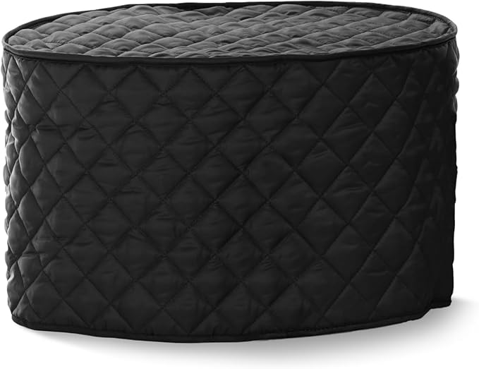Covermates Keepsakes Oval Appliance Cover – Quilted Kitchen Appliance Cover for Countertop Storage – Dust Protection – Stain Resistant – Washable – Slip-On Appliance Design, Black