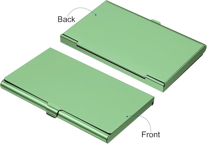 PATIKIL Business Card Holder, Aluminum Alloy Flip Cover Slim Name Cards Case for Women Men, Green