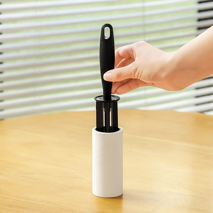 Lint Rollers for Pet Hair Extra Sticky Lint Roller for Clothes Lint Removal 4 Sticky Rolls with 2 Handles (Black/Black Handles & 4 Refills)