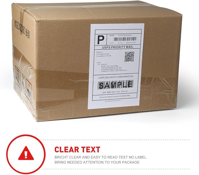 [500 Sheets; 1000 Labels] Half Sheet Self Adhesive Shipping Labels for Laser & Inkjet Printers, 8.5" X 5.5" Shipping Labels for Laser & Inkjet Printers Half Sheet Labels for Printer 8.5 x 11