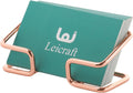 Business Card Holder for Desk, Cute Metal Card Organizers and Office Desk Accessories for Men and Women (Rose gold)