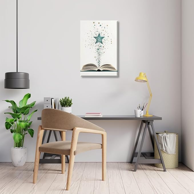 Magical Book Bookish Star Art Aesthetic Poster Canvas Wall Art Decoration Living Room Home Decor Bedroom Decoration Poster Unframed8x12inch