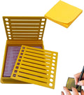Sticky Note Stencil Template, Sticky Notes Dispenser, Reusable Note Organizer, 3x3 Sticky Pads Dispenser with Stencil, for 3x3 Self-Sticky Note Pads, for Office and Home (Yellow)