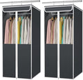 Univivi Garment Bags for Hanging Clothes, 2 Pack Large Clothes Storage Bags Closet Organizer with Clear Window, Premium Hanging Garment Storage Bag for Suits, Coats, Dresses, 40" (Dark Grey)