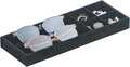 Divided Drawer Organizer Tray, Velvet Jewelry Storage Tray, Necklace Bracelet Ring Earring Display Tray,Bedside Nightstand Desk Holder Tray for Phone Watch Sunglasses Cosmetics Storage/Black/6grid