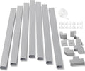 126in Cord Hider Kit (8 x L15.7in), ZhiYo Wire Hiders for TV on Wall, Paintable Cable Management Kit, Wire Cover for Wall Mount TV, Grey Cable Raceway, Cord Cover Wall Wire Management, W1.18in H0.67in