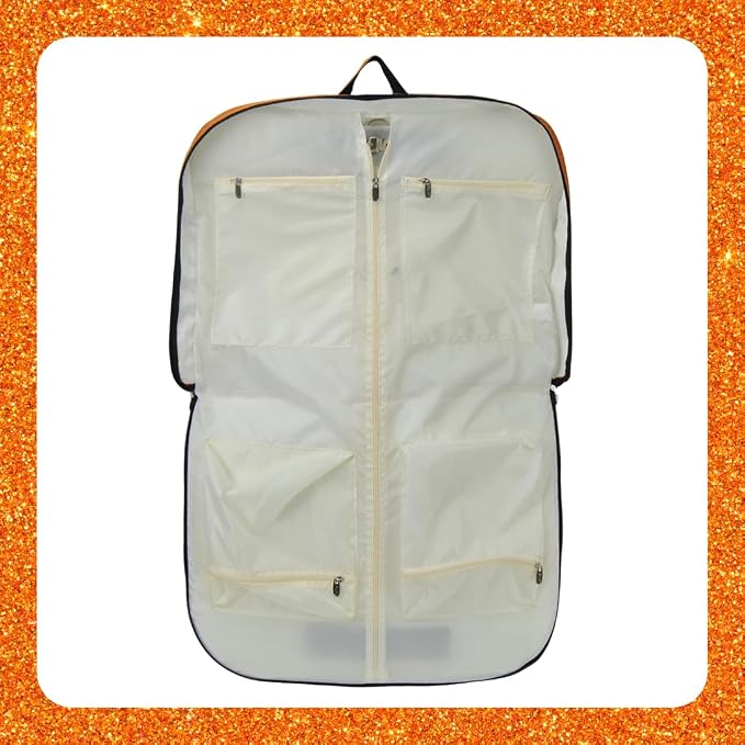 NGIL Glitter Travel Hanging Garment Bag (Glitter-Orange) | Garment Bag for Girls, Cheer Travel Bag, Dance Competition Bag, Cheer Dance Competition, Beauty Pageant