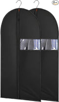 2Pcs Garment Bags Covers, 62 Inch Hanging Clothes Bag, Suit Cover Bags with Clear Window for Hanging Closet Clothes Storage and Travel (2, Black, 62 inch)