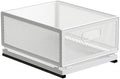 Pull-out Storage Basket Metal Frame Mesh Storage Basket Easy Access for Kitchen, Medium Storage Basket 30cm Long With Slide Rail