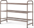 Kitsure Shoe Rack - Stainless Steel Shoe Organizer, Sturdy Shoe Rack for Closet and Front Door Entrance, Free Standing Shoe Shelf, Closet Organizers and Storage, 25.6" Wide - 3 Tier, Brown