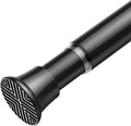AIZESI No Drilling Tension Curtain Rod 31-76 Inch, 6-in-1 Adjustable Spring Tension Rods for Window, Doorway, Shower & Closet, Renter Friendly Expandable Curtain Rod Non-Slip, 7/8" Diameter, Black