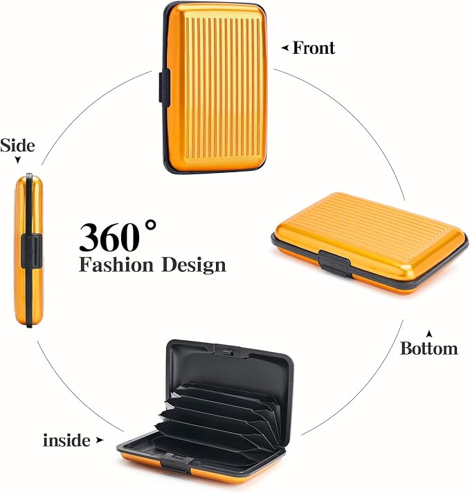 Women Credit Cards Holder,RFID Blocking Protection Aluminum Metal Wallet for Men Women Business Card Holder