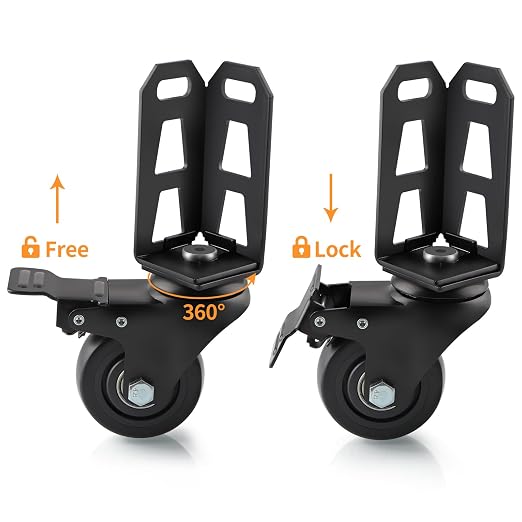 3" Storage Rack Caster Wheels, Storage Shelf Accessories Fit to Boltless Self Locking Shelving Racks, Total Load Capacity 1000 Lbs, 4 Pcs