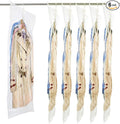 Elebac 6 Long Hanging Vacuum Storage Bags for Clothes, Vacuum Sealer Space Bags for Coat, Jumbo Clothes Protector Compression Bags for Closet Garment
