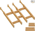 Bamboo Drawer Dividers, Expandable Kitchen Drawer Organizer | Include 4 Dividers, 4 Small Inserts and 4 Medium Inserts for Home, Office, Dressers