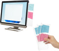 Computer Monitor Memo Board, 4 Pack, Sticky Note Holder, Semi-Transparent Flexible PVC, Monitor Adhesive Message Boards, Desk Accessories & Workspace Organizers, 12" L x 3" W, Non-Acrylic