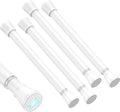 Small Tension Rod 16 to 26 Inch White Spring Curtain Rod No Drilling Spring Tension Rod 4pack Adjustable Curtain Rod Tension for Bookshelf Diy Projects Kitchen, Cupboard,Tension Rod