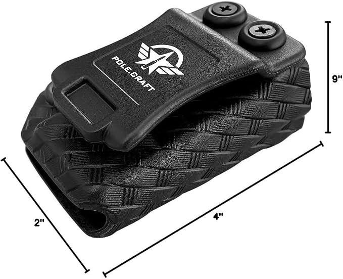 POLE.CRAFT IWB/OWB Magazine Holster Kydex - Mag Carrier Fits: 9mm .40 Double Stack / 9mm .40 Single Stack - P365 1911 Glock 19 19X 17 26 27 28 43 22 23 25 26 27 31 32 33 34 35 37 38 Glock43X .. Mag