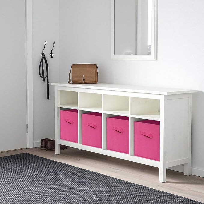 ShellKingdom Storage Bins, Foldable Fabric Storage Cubes And Cloth Organizer Drawer For Closet And Toys, 2 Pack (Fuchsia)