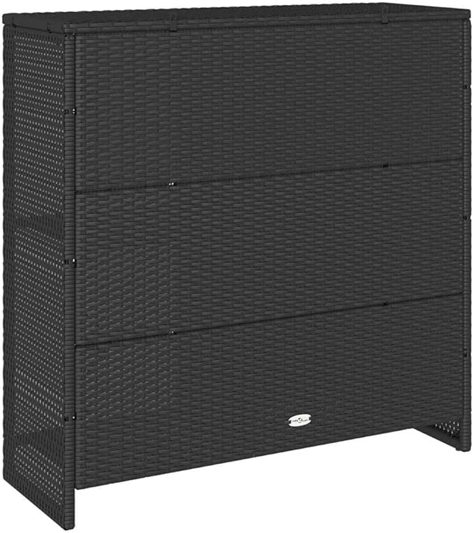 vidaXL Storage Cabinet with Storage Black 100 x 36 x 102 cm Rattan, Chic Rattan Storage for Living Room, Multi-Use Cabinet, Stylish Design for Easy Home Organization