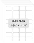 Mr-Label 1-3/4" x 1-1/4" Printable Matte White Waterproof Sticker Labels - Tear-Resistant - Laser/Inkjet Printing - Letter Sheet- Total 320 Labels MR685