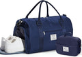 Gym Bag Womens Mens with Shoes Compartment and Wet Pocket Travel Duffel Bag for Women for Plane Sport Gym Tote Bags with Toiletry Bag Waterproof Weekend Overnight Carry on Bag Hospital Holdalls