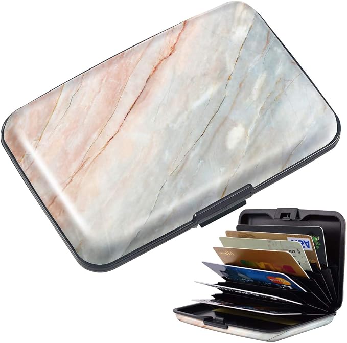 Coco Rossi Credit Card Holder RFID Aluminum Small Mini Wallet Women | Metal Wallet, Business Cards Holder, ID Case, Slim Sleeves, Womens Girls Gift, Carry Proof Wallets for Travel, Grey