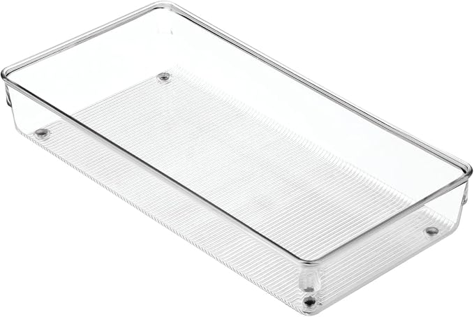 iDesign Linus BPA-Free Plastic Drawer Organizer - 6" x 12" x 2.25", Clear