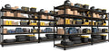 PrimeZone 5 Pack Heavy Duty Storage Shelves - 47"W x 18"D x 71"H 5 Tier Adjustable Garage Storage Shelving, Metal Utility Rack Organizer Shelf Unit for Warehouse Pantry Closet Kitchen Basement, Black