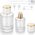 2 Pack 30ml 50ml Empty Glass Spray Bottles, Refillable Fine Mist Atomizer Portable Travel Cologne Atomizers Fragrance Containers Sprayer for Perfume(50ML White cap and 30ML White cap)