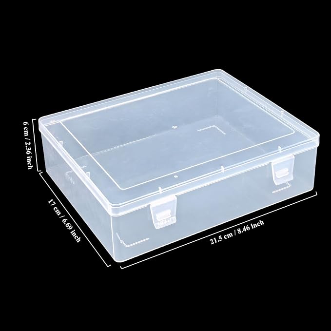 Goodma Small Bead Organizers, 78 Pieces Mixed Sizes Plastic Storage | Clear Containers, Transparent Rectangle, Craft Supply Boxes, Hinged Lid