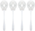 LOLA Toilet Bowl Brush w/Curved Head, 4 Pack, Coated Wire, Durable Poly Bristles, Reaches Under Toilet Bowl Rim