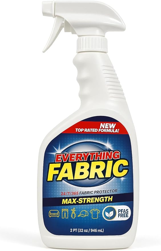 Max-Strength Fabric Protector Spray, PFAS-Free, 32 oz, Repels Liquids and Prevents Stains, All-Purpose Fabric Protection Carpet, Upholstery, Furniture, Shoes, Leather and More