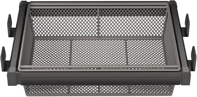 Expandable Cabinet Pull Out Basket,Aluminum Alloy Stackable Storage Bins,Height 6.69in Stackable Shelf Baskets Organizer,for Office Bathroom Bedroom(Gray,22.04-25.98in)