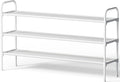 Kitsure Shoe Rack, 39" Wide Extra-Long Shoe Organizer, 3-Tier, White | Closet, Front Door Entrance, Entryway, Stackable & Detachable Shelf, Closet Organizers and Storage