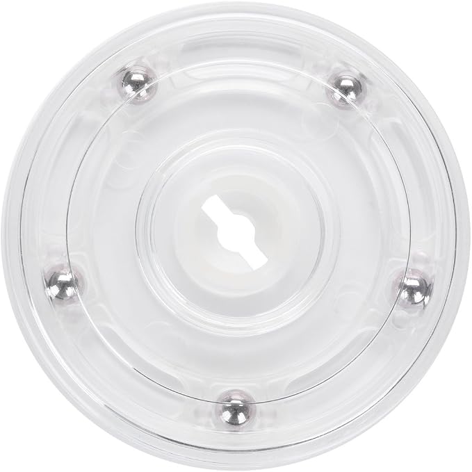 TamBee 4PCS 3 Inch Acrylic Lazy Susan Turntable Organizer, 360° Rotation Revolving Display Base Clear Acrylic for Spice Rack, Table, Cake, Kitchen, Pantry Decorating